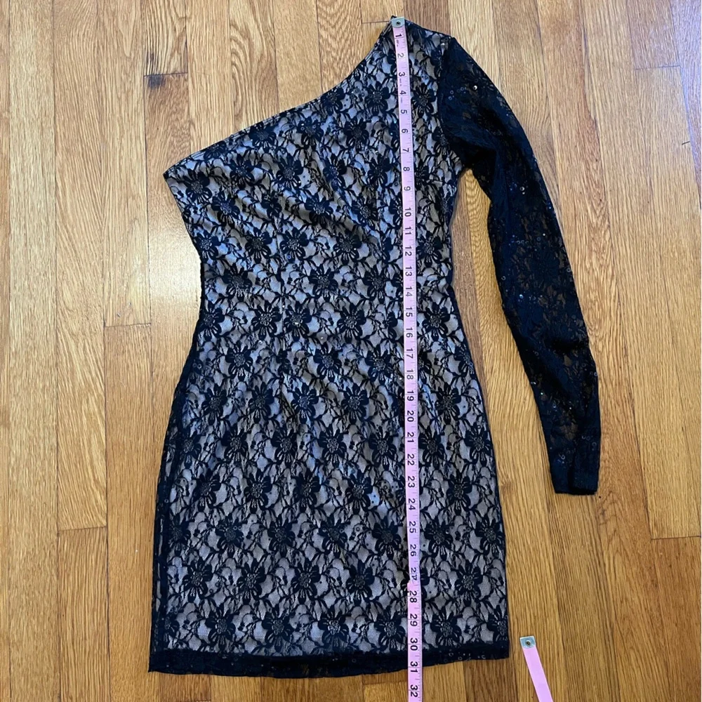 Vintage Forever 21 Asymmetrical Lace one Sleeve Top small - Picture 9 of 9